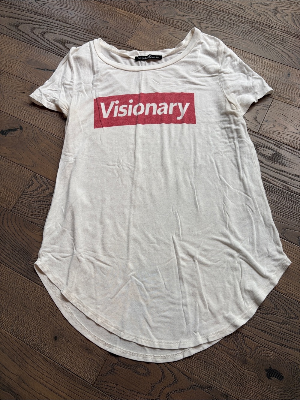 Visionary Graphic Short Sleeve Tee - White with Red Logo